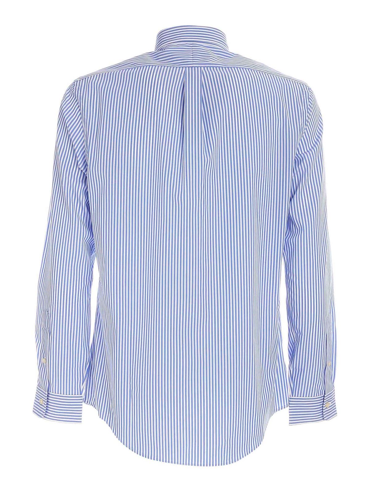 Camicie Ralph Lauren Camicia A Righe Azzurra E Bianca 710818196004