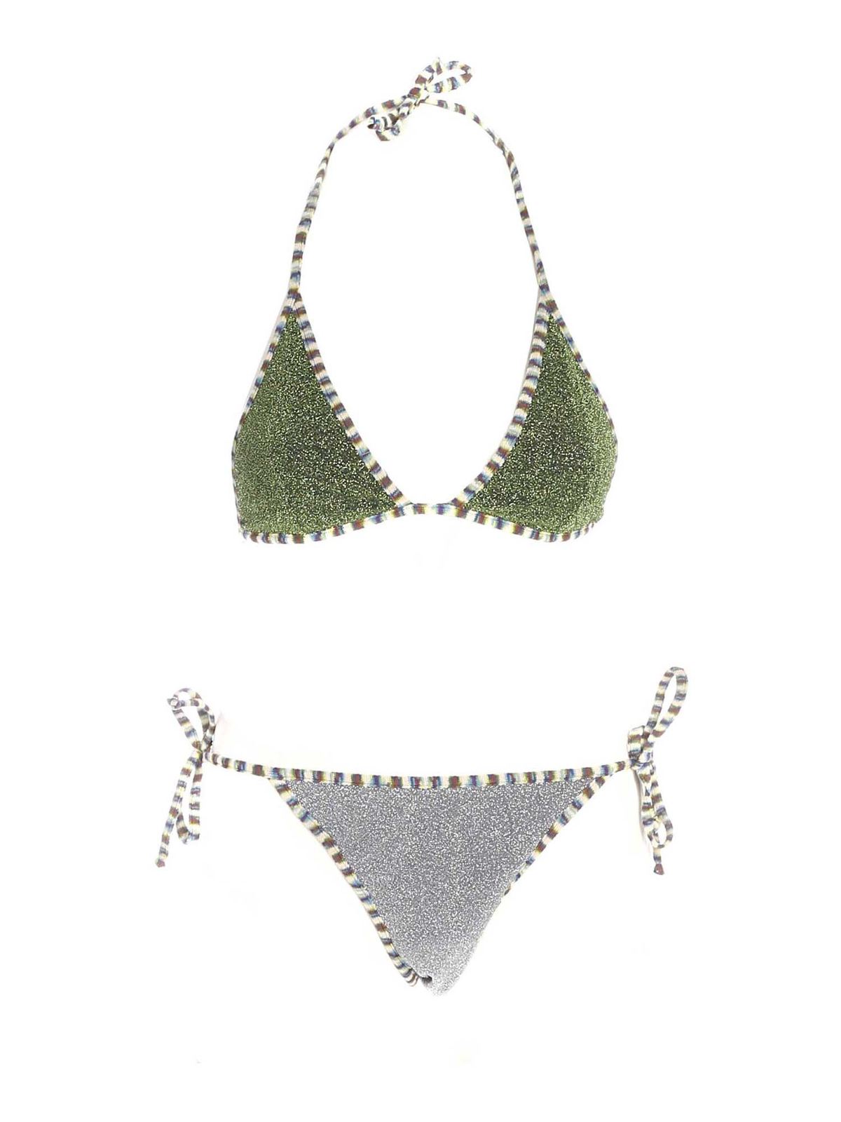 Bikinis M Missoni Lamé bikini in green and silver 2DP000332J007DL9047