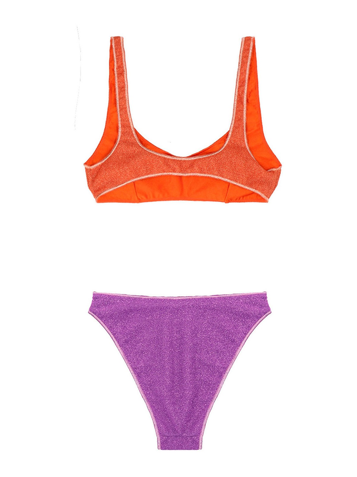 Bikinis Oséree Lumiere O Kini glittered bikini LMF202ORANGEVIOLET