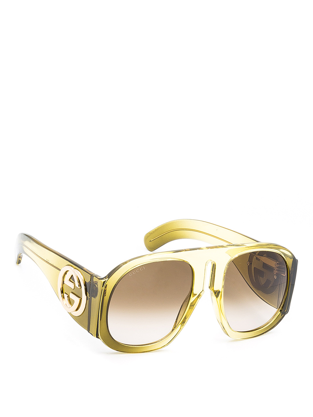 Sunglasses Gucci Gg Logo Yellow Maxi Sunglasses Gg S Ikrix