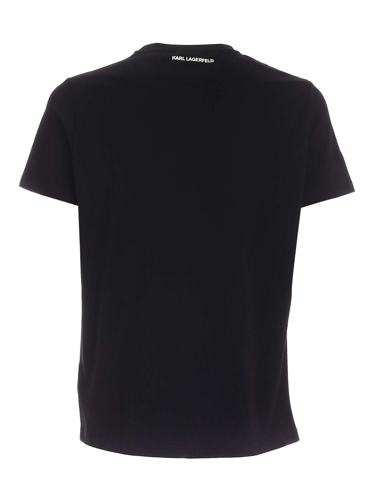 Karl Lagerfeld Contrasting Logo T Shirt In Black T Shirts