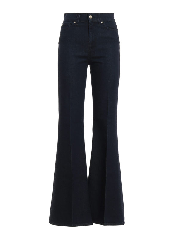 7 FOR ALL MANKIND: flared jeans - Dark denim flared jeans