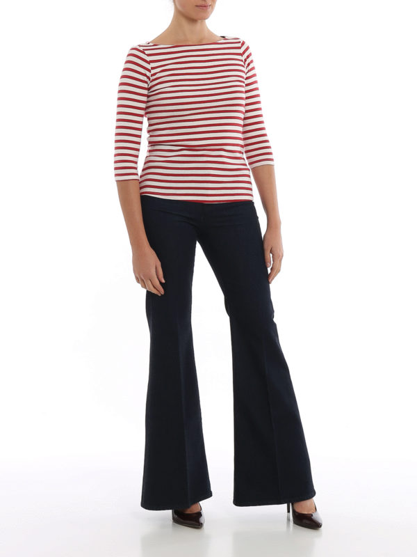 7 FOR ALL MANKIND: flared jeans online - Dark denim flared jeans