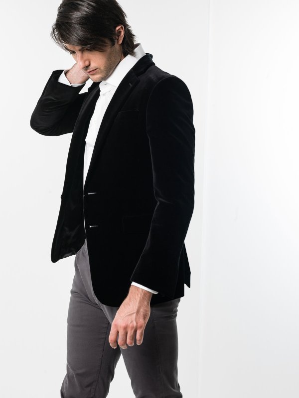 ralph lauren black velvet blazer