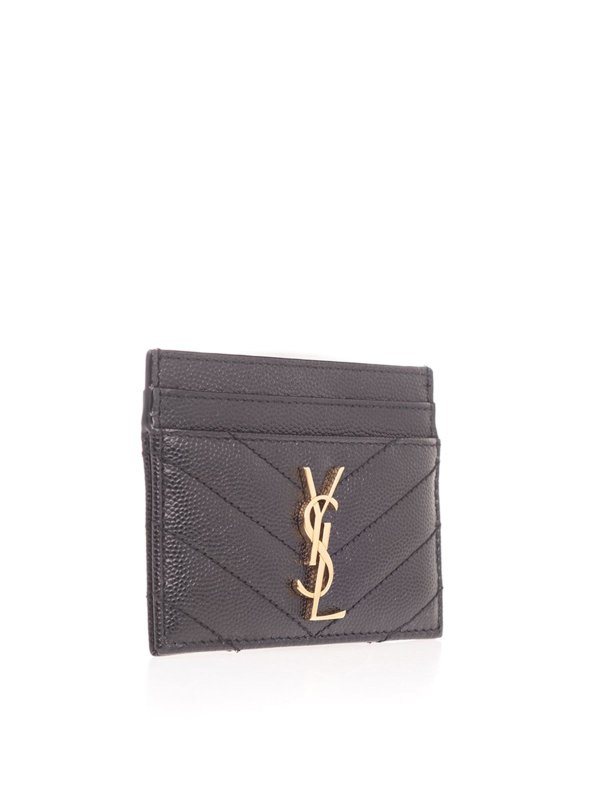 ysl card holder black hardware