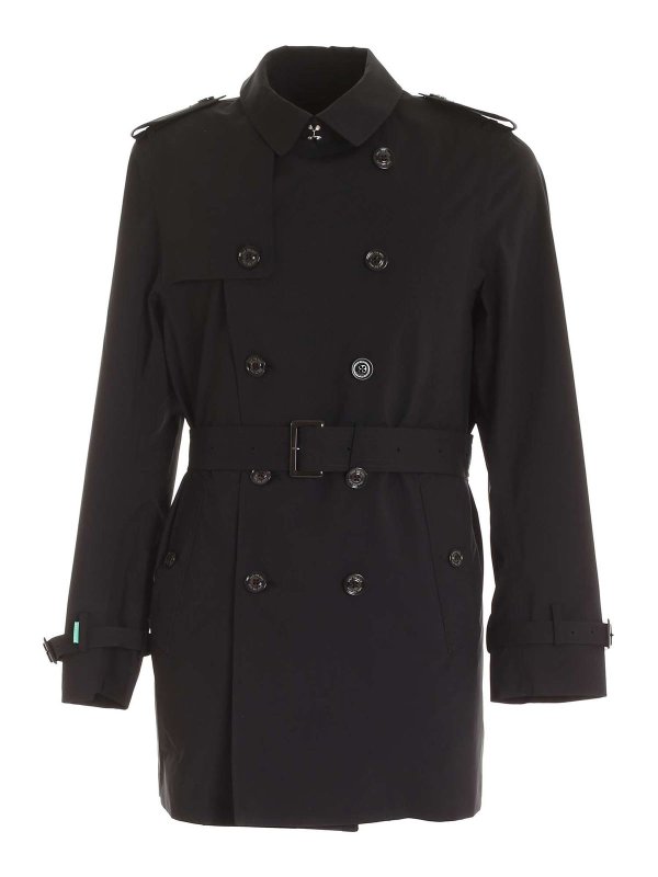 Save the Duck - Double-breasted trench coat in black - trench coats ...