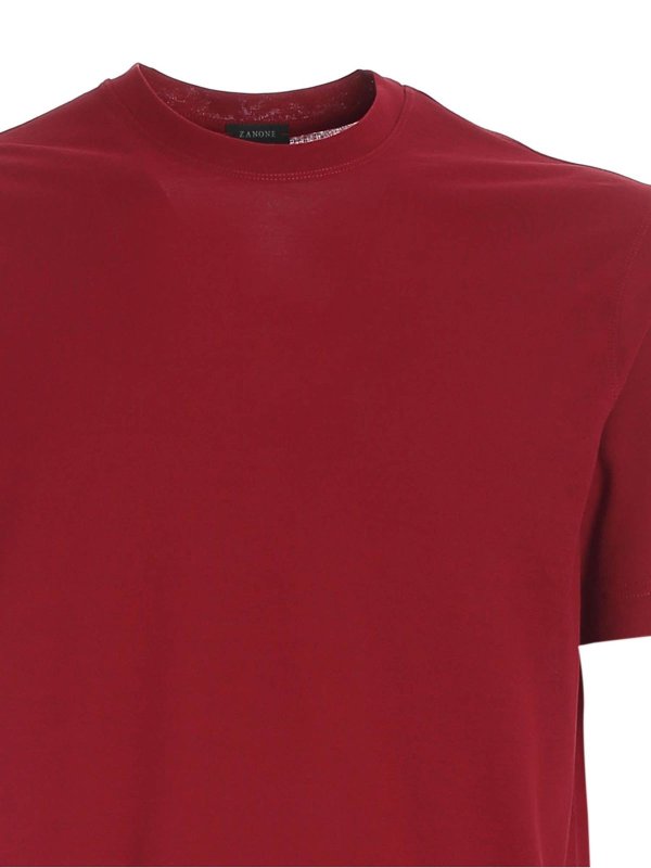 T-shirts Zanone - Basic T-shirt in burgundy color - 811821Z0380Z1073