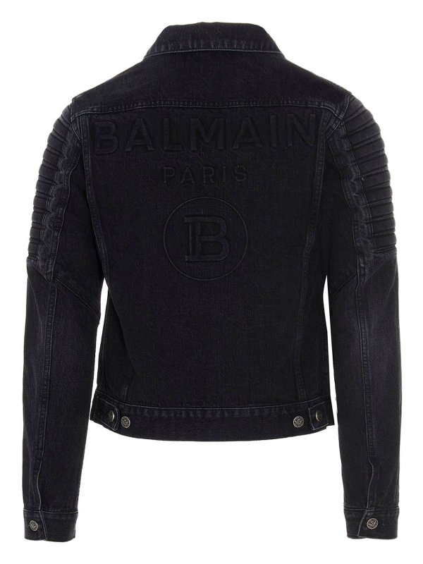Balmain - Denim biker jacket in black 
