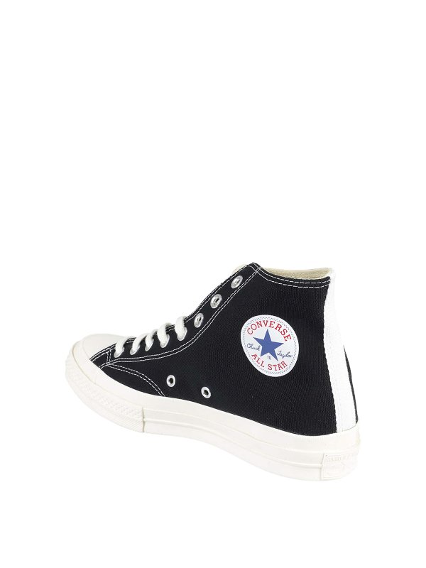 comme des garcons play converse large emblem high top canvas sneakers