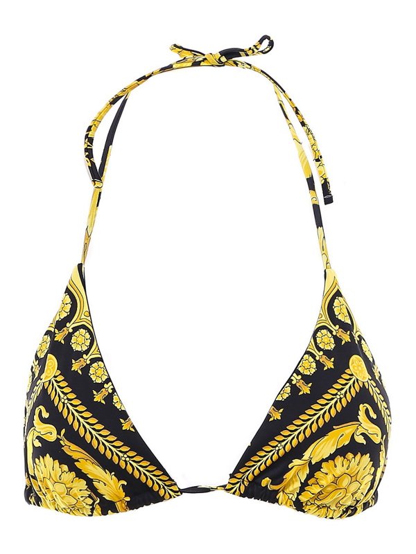 Versace Top bikini in nylon stretch stampa barocca bikini