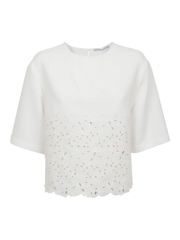 Blouses Ermanno Scervino - Broderie anglaise blouse - D382L323HYS10602