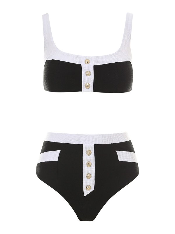 Bikinis Balmain - Two-tone bikini - BKBS30240010 | Shop online at iKRIX