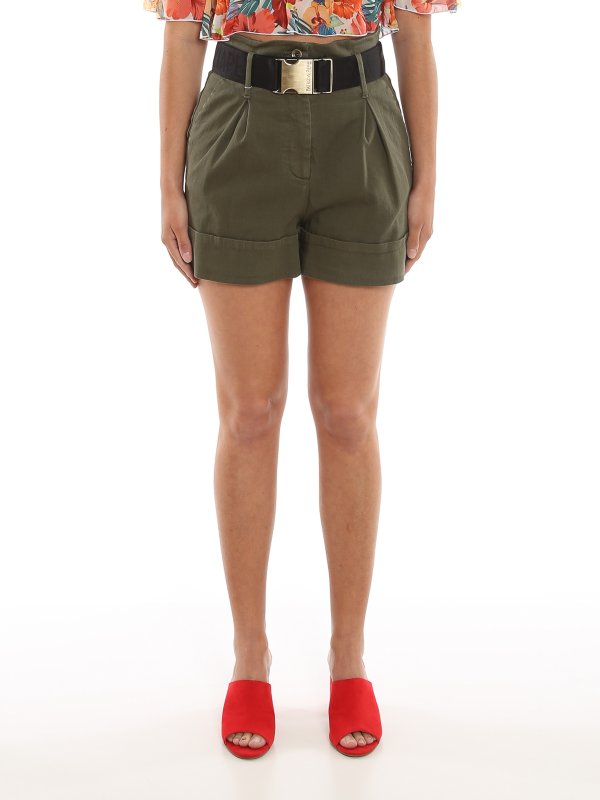 High-waisted cotton shorts 