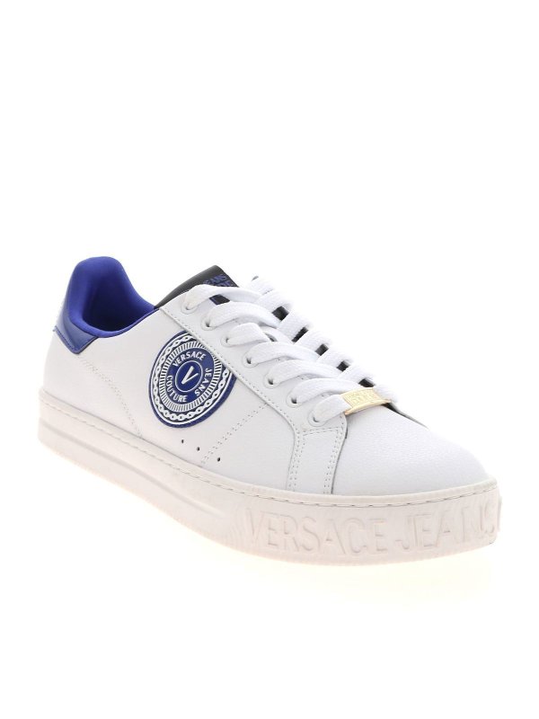 Versace Jeans Couture - V-Emplem sneakers in white and blue - trainers - E0YWASK171975003