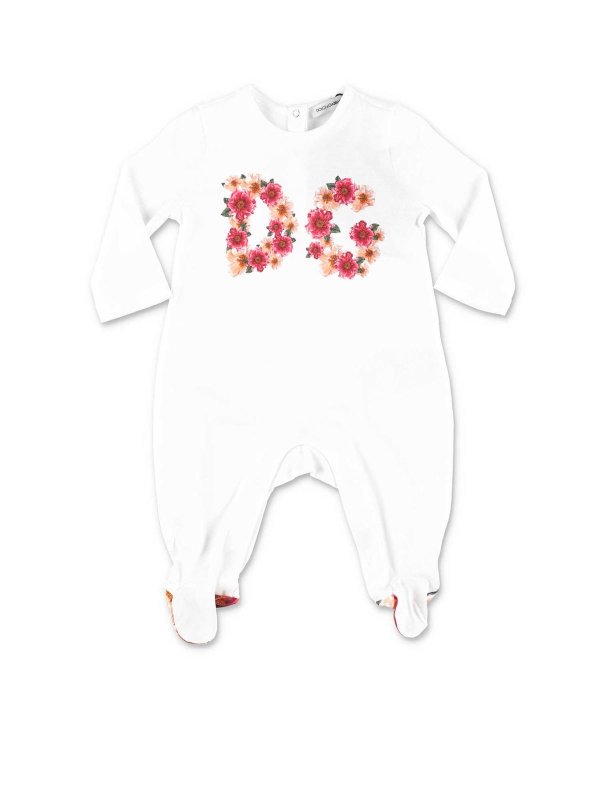 Jumpsuits Dolce & Gabbana Jr - White flowered onesie and hat set -  L2JG18G7XSFHA2AI