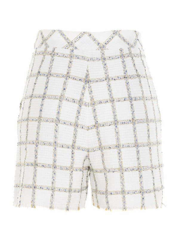 شلوارک Liu Jo - All-over check bermuda shorts in white - WA1580T4770A4026