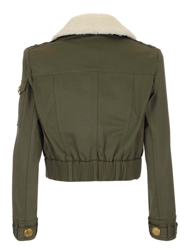 لی Balmain - Cropped jacket in military 