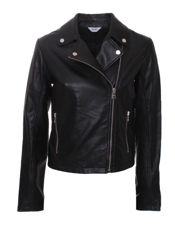 Liu Jo - Leather jacket in black - leather jacket - WA1552P035022222