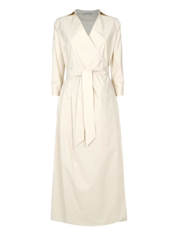 cream colored wrap dress