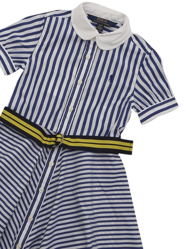 ralph lauren blue and white striped dress