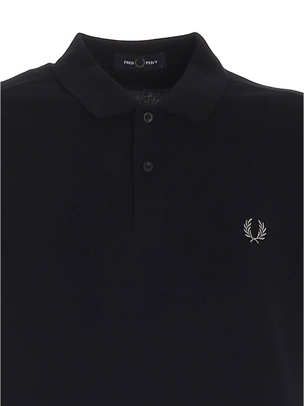 fred perry plain black polo