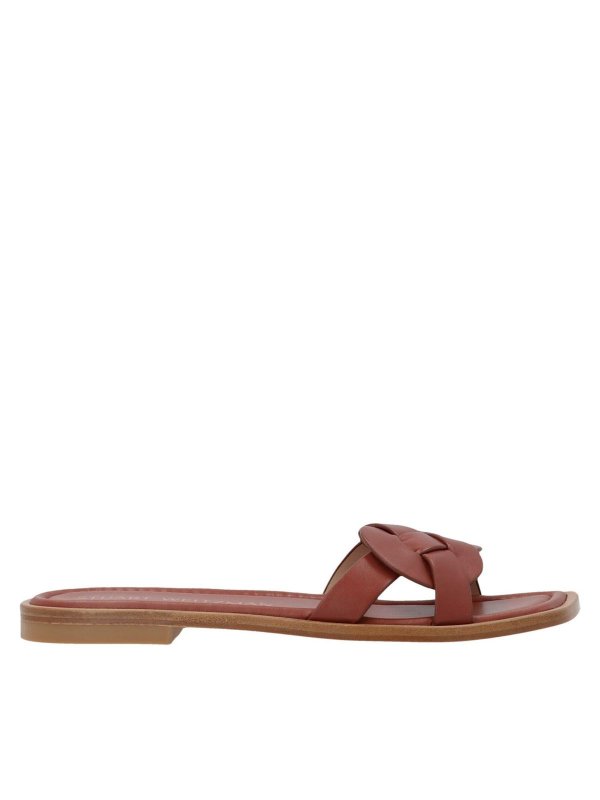 stuart weitzman sierra woven leather flat sandals