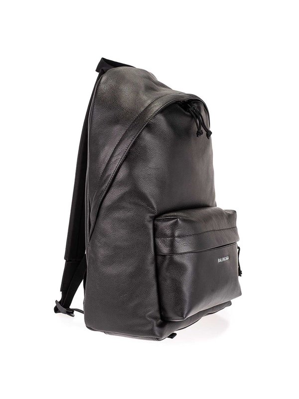 black branded backpack