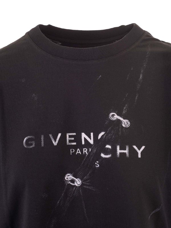تی شرت Givenchy - Trompe L'œil T-shirt in black - BW707Z3Z51001