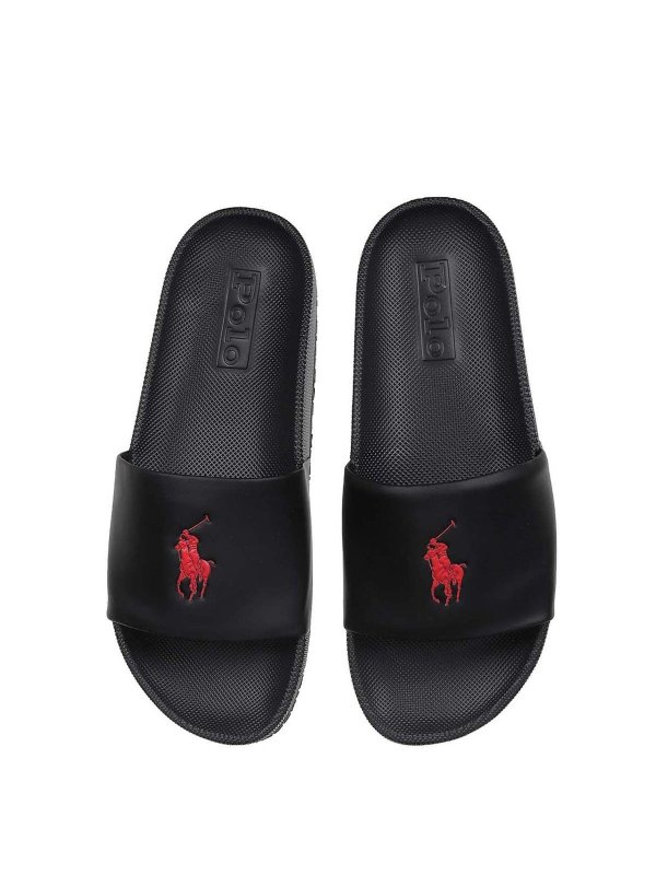 black polo sliders