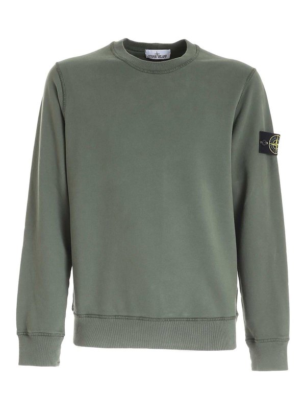 stone island logo patch sweatshirt