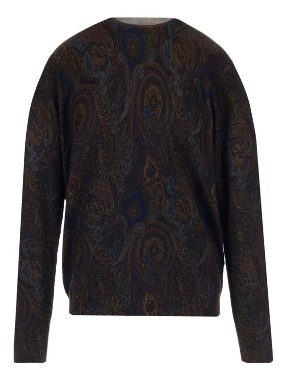 یقه گرد Etro - Paisley sweater in blue 