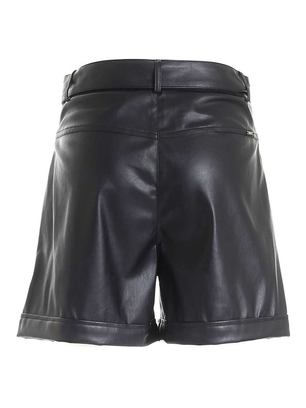 شلوارک Liu Jo - Synthetic leather bermuda shorts in black - WF1491E039222222