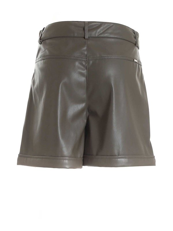 شلوارک Liu Jo - Synthetic leather bermuda shorts in army gree -  WF1491E0392X0397