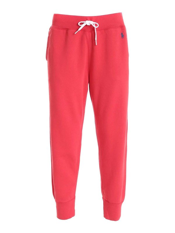 Tracksuit bottoms Ralph Lauren - Logo patch fleece pants in red ...