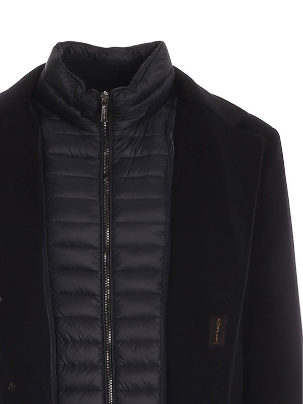 Knee length coats Moorer HarrisLE coat in Navy color HARRISLENAVY
