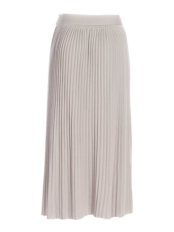 Long skirts Le Tricot Perugia - Knitted pleated skirt in grey ...