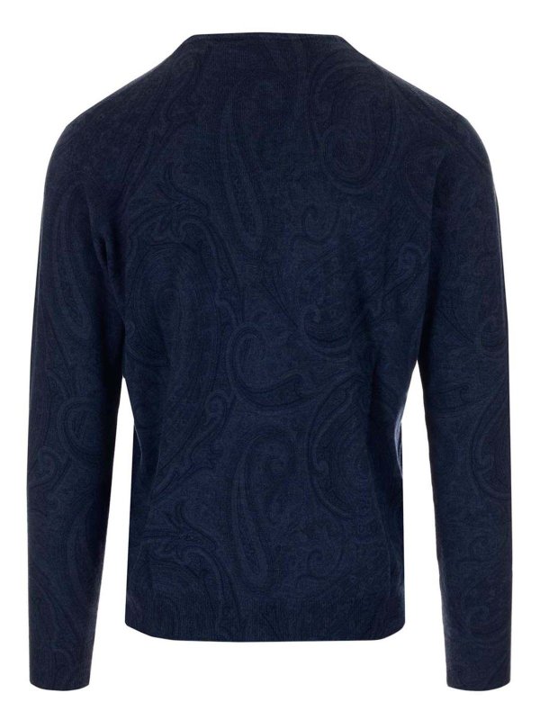 یقه گرد Etro - Paisley sweater in blue 