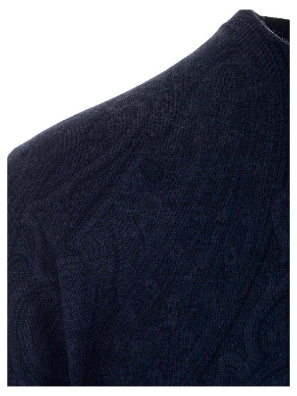 یقه گرد Etro - Paisley sweater in blue 