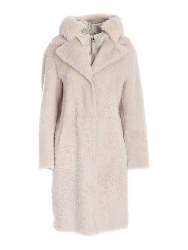 خز Diego M - Hooded sheepskin coat 