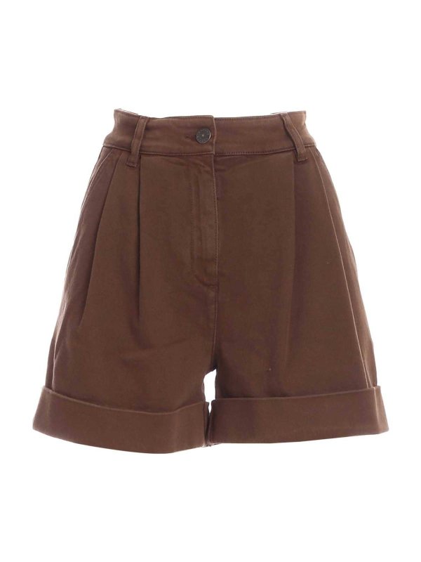 Shorts P.A.R.O.S.H. - Wide bermuda shorts in brown - CABAREXYD210097029