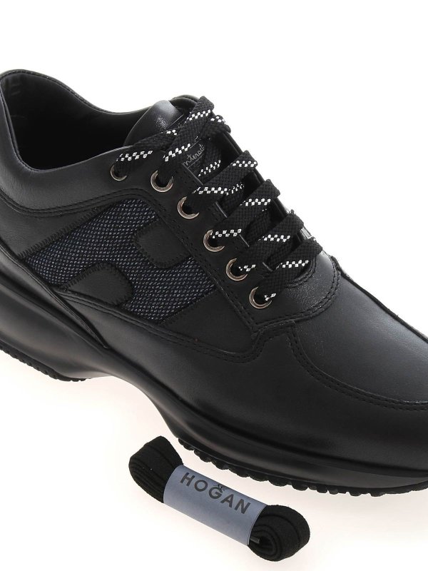 اسپرت،اسنیکرز Hogan - Interactive glittered H sneakers in black -  HXW00N0S360Q8W0TT0
