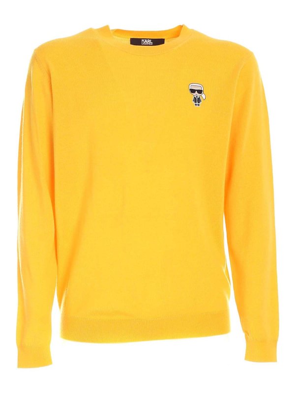 Crew necks Karl Lagerfeld - Karlito sweater in yellow - 655013512399140