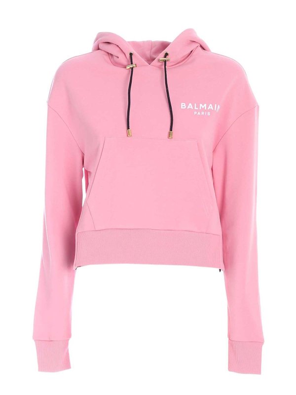 Sweatshirts & Sweaters Balmain - Crop sweatshirt in pink - WF0JP000B013OCI