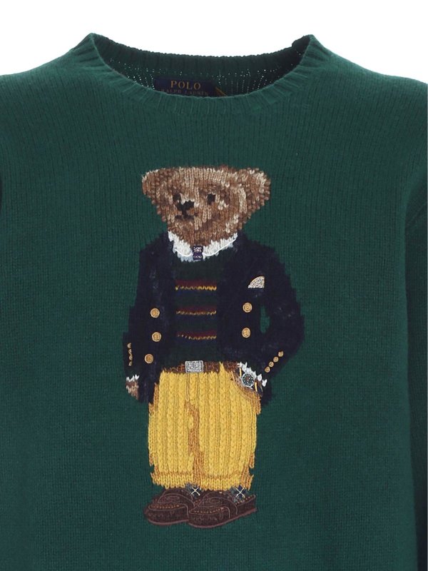 Crew necks Ralph Lauren - Polo Bear sweater in green - 710850566001