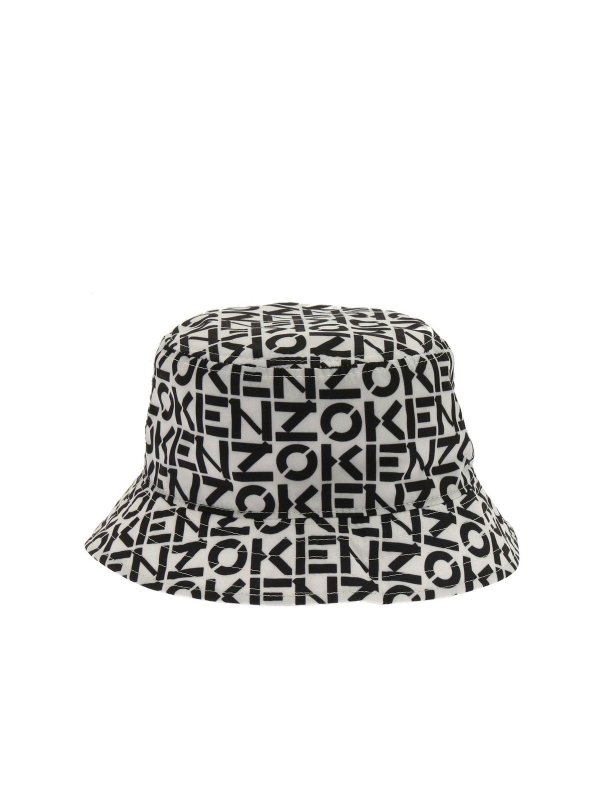ケンゾー Kenzo レディース ハット バケットハット 帽子 Reversible White Black Monogram Bucket Hat  Off White - southwestne.com