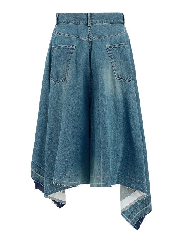 میدی Sacai - Asymmetric denim skirt 