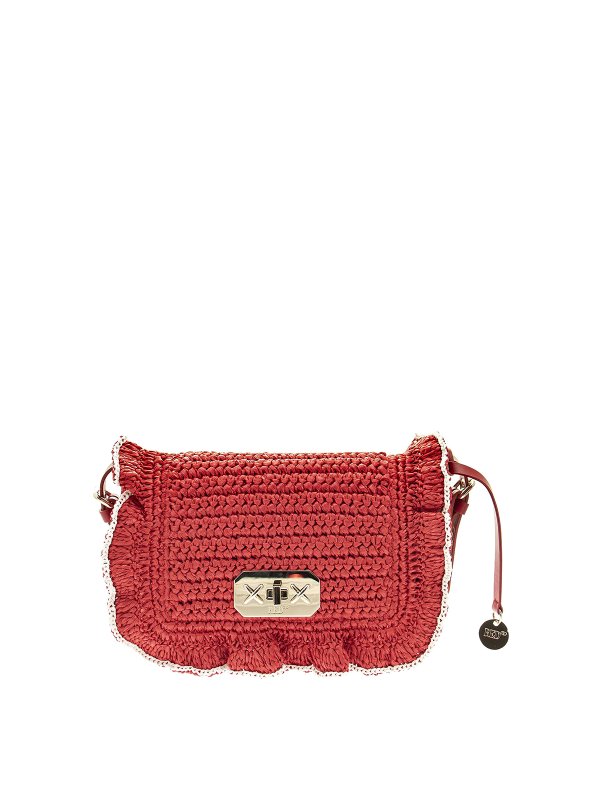 woven raffia clutch