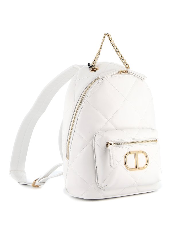 Twinset - White quilted faux leather backpack - backpacks - 211TD807200001
