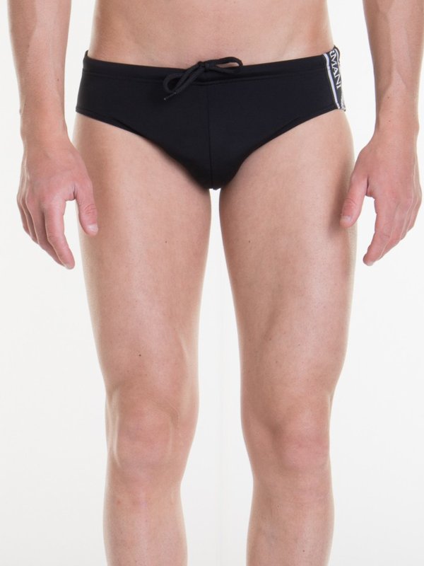 Swim shorts & swimming trunks Emporio Armani - Black logo swim shorts -  2117221P41600020