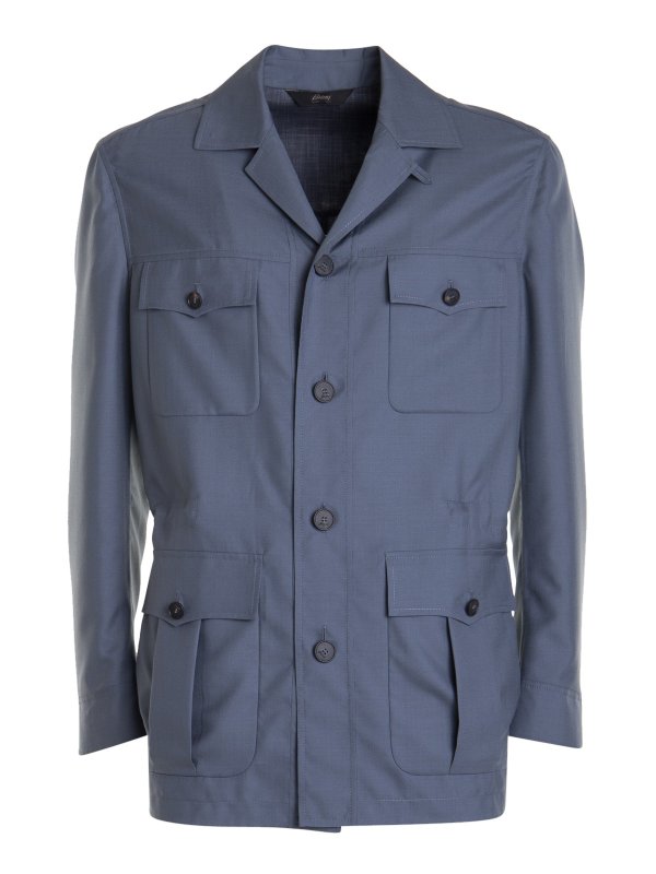 Grey wool and silk casual jacket 